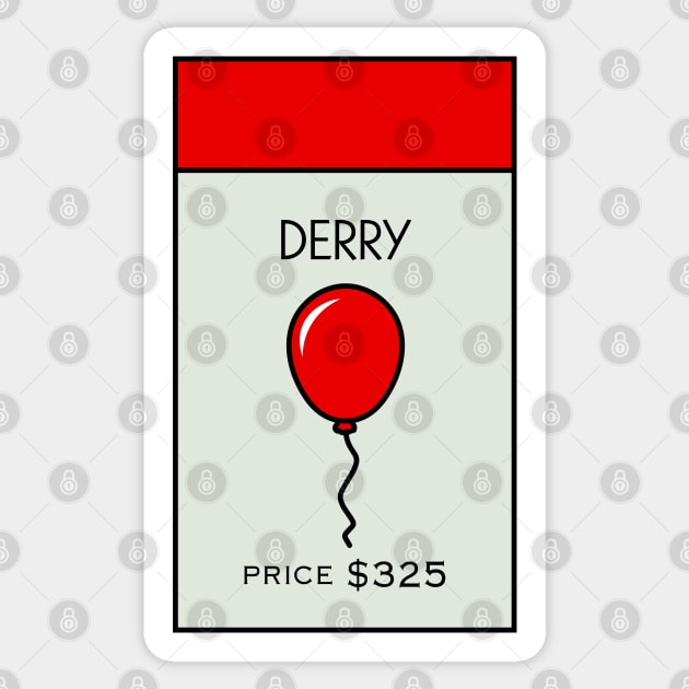 Derry Location Card Sticker by huckblade